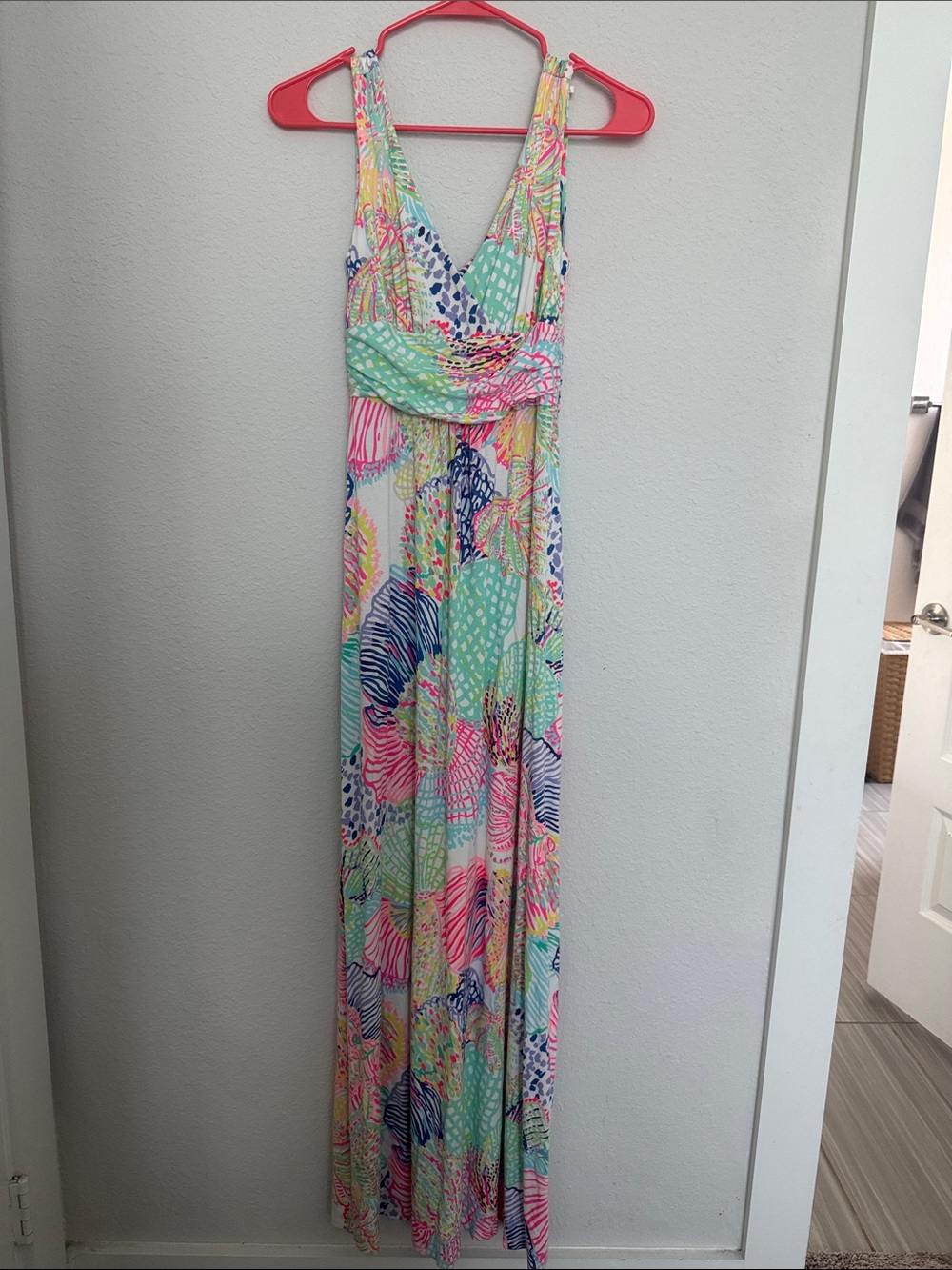 Lilly Pulitzer Mint Green Pink Blue Multicolor Maxi Dress